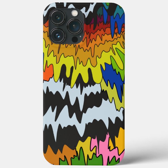 Liquid Drip Colourful Groovy Stripe Trippy Pattern Case-Mate iPhone Case (Back)