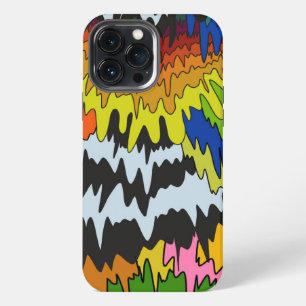 Liquid Drip Colourful Groovy Stripe Trippy Pattern iPhone 13 Pro Max Case