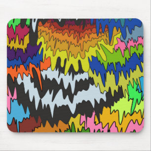 Liquid Drip Colourful Groovy Stripe Trippy Pattern Mouse Pad