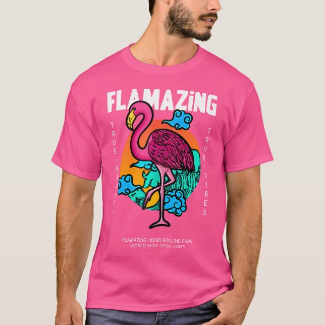 Liquid Drum And Bass Flamingo Dnb Music Dj Liquid  T-Shirt (Front)