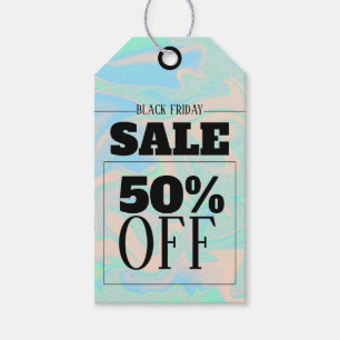 Liquid faux holographic iridescent texture gift tags