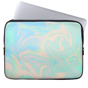 Liquid faux holographic iridescent texture laptop sleeve