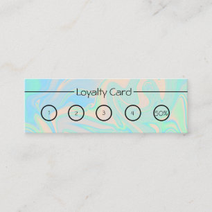 Liquid faux holographic iridescent texture loyalty card