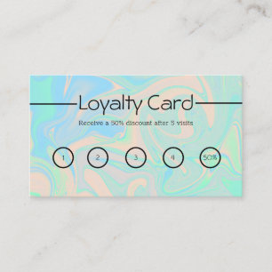 Liquid faux holographic iridescent texture loyalty card