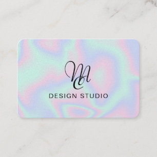 Liquid Faux Holographic Texture Business Card