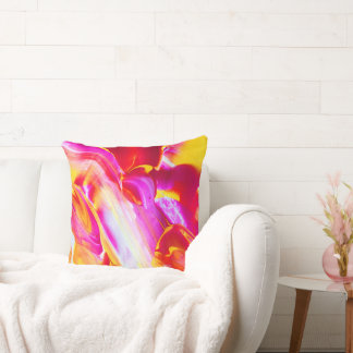 Liquid Flame - Bright Orange & Yellow design Cushion