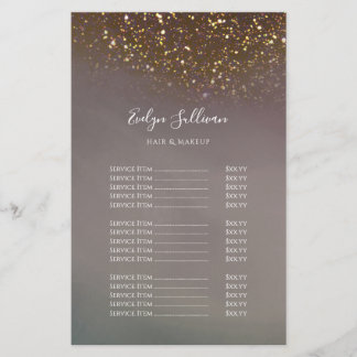 Liquid glitter design price list flyer