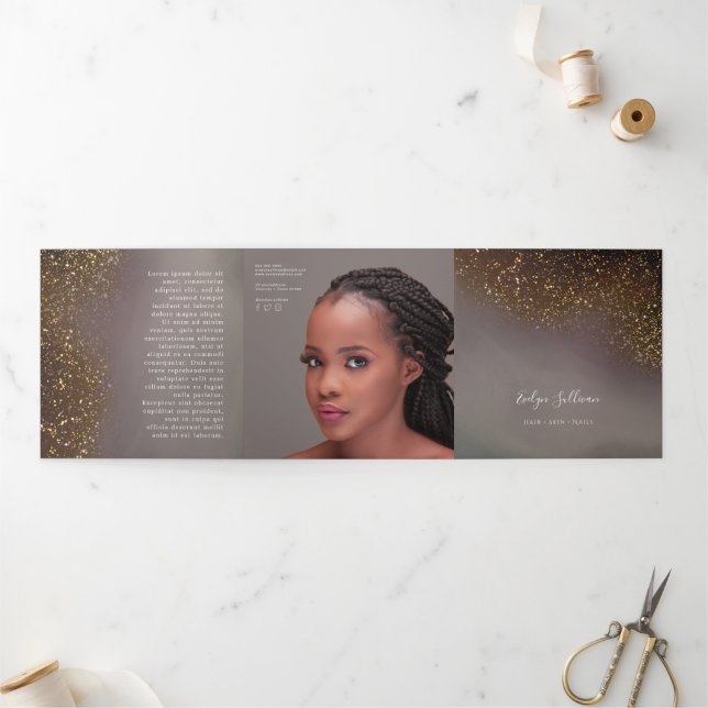 Liquid Glitter Trifold Brochure (Outside)