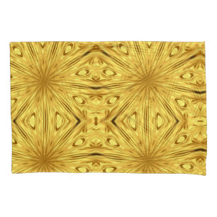 Liquid Gold: Gilded Zenith Opulent Swirl Accent Pillowcase