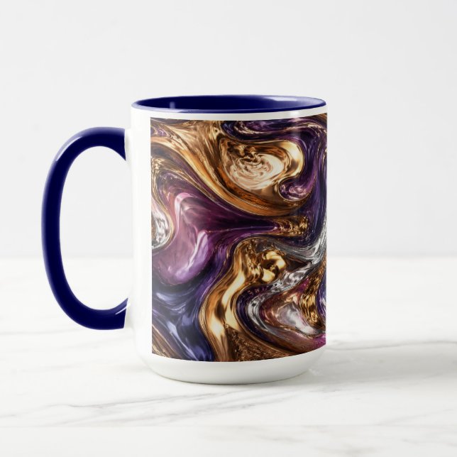 Liquid Gold Marble Morning Coffee Mug Aesthetic (Left)