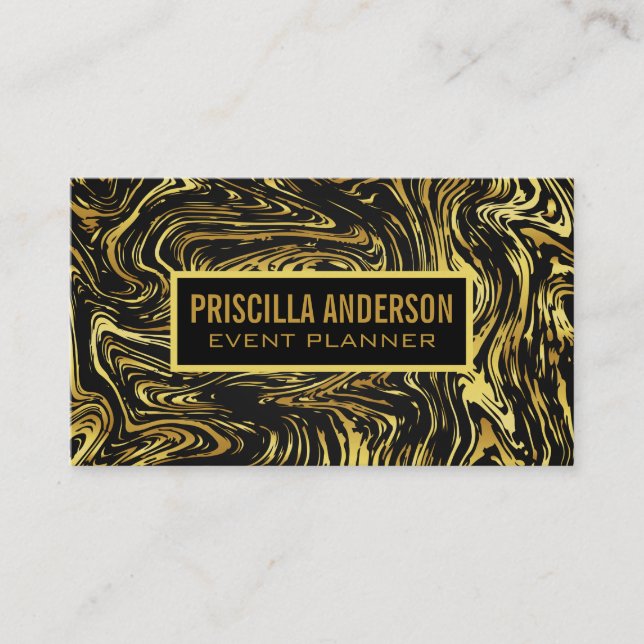 Liquid Gold Pattern Background Business Card (Front)