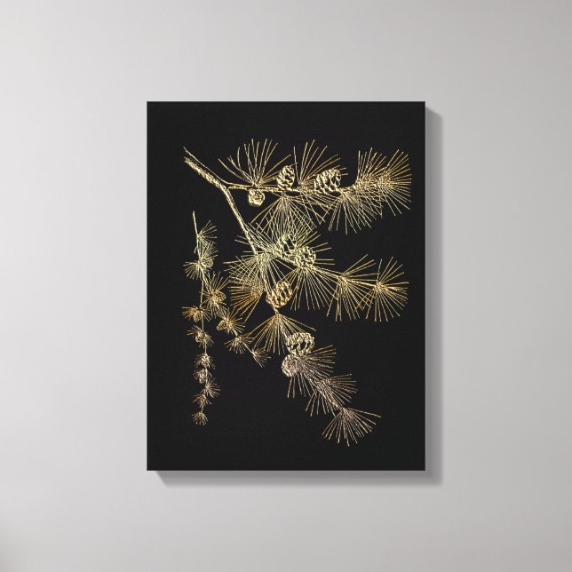 Liquid Gold pine tree branch Canvas Print (Front)