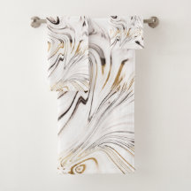 Liquid Gold Silver Black Marble #1