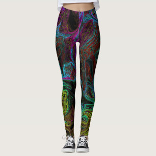 Liquid Graffiti Glowing Yellow Leggings