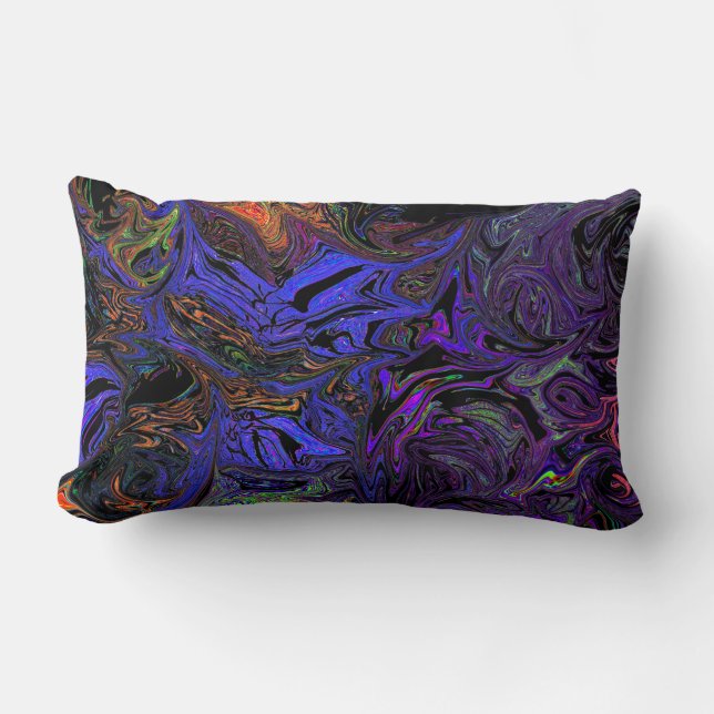 Liquid Graffiti Purple  Lumbar Cushion (Front)