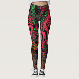 Liquid Graffiti Red Leggings
