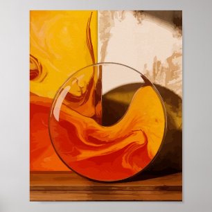 Liquid Harmony in Warm Tones Poster