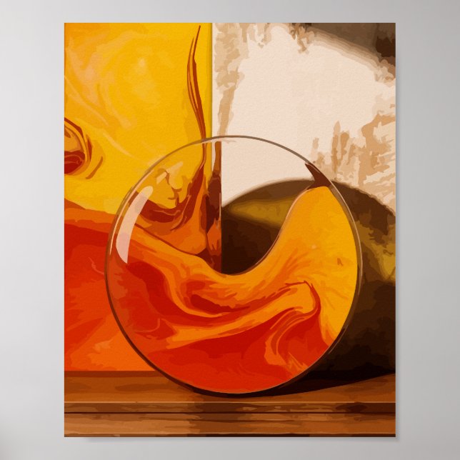 Liquid Harmony in Warm Tones Poster (Front)