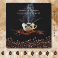 Liquid Hug for the Senses Coffee Wall Clock