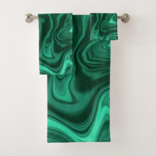 Liquid Malachite Dream #2 #gem #decor #art Bath Towel Set