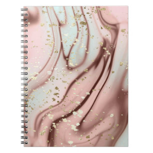 Liquid marble: abstract background, gold glitter notebook