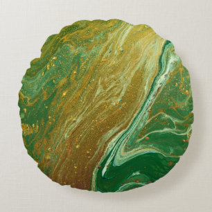Liquid marble pattern round cushion