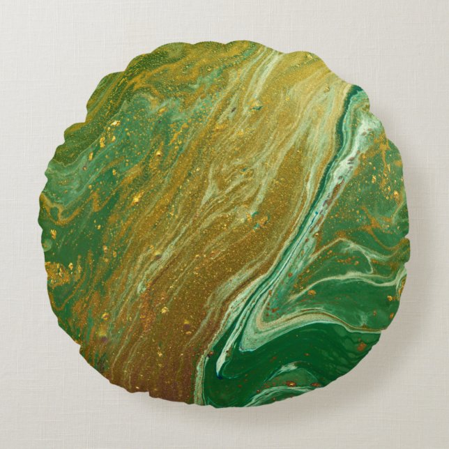 Liquid marble pattern round cushion (Front)
