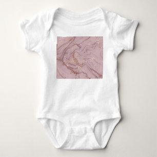Liquid Marble: Rose Gold Artistry. Baby Bodysuit