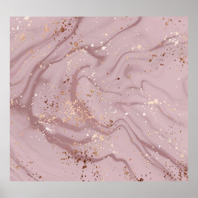 Liquid Marble: Rose Gold Artistry. Poster (Front)