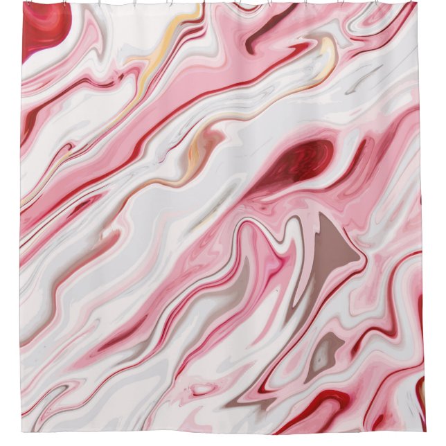 Liquid marble texture design, colourful marbling s shower curtain (Front)