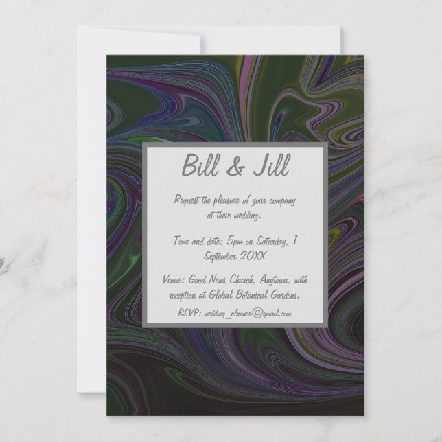 Liquid Marble Wedding Invitation (Front)