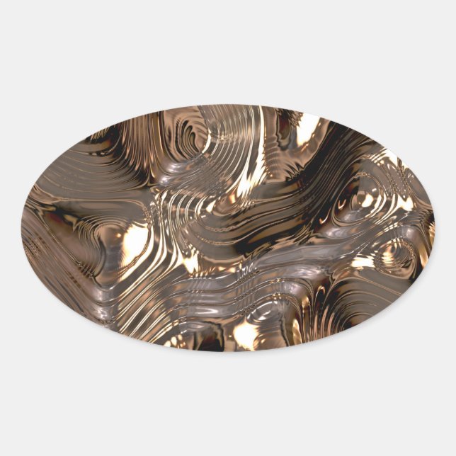 Liquid Metal Oval Sticker (Front)