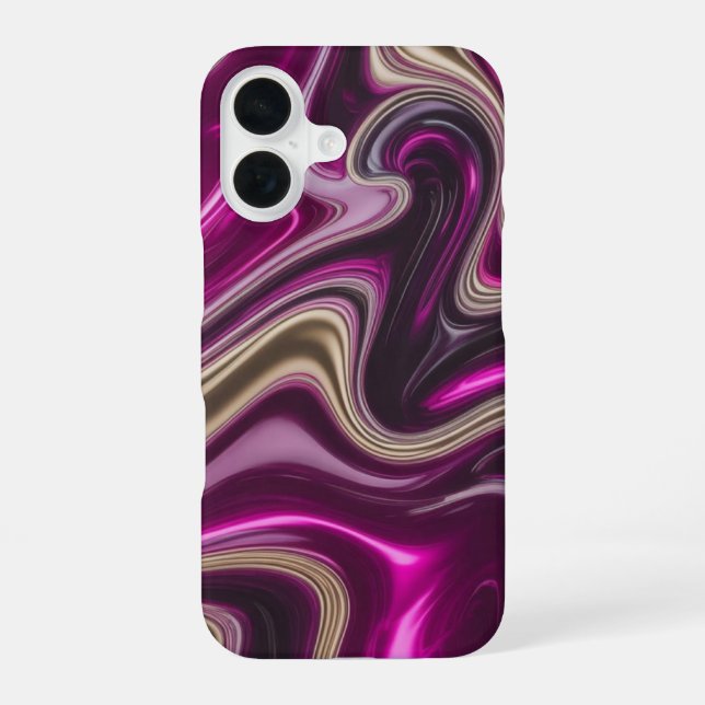 Liquid Orchid Holographic Flow iPhone 16 Case (Back)