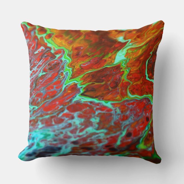 Liquid Paint resin Pour art style decor pillow (Front)