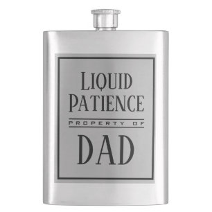 Liquid Patience Personalised Modern Grey Initial Hip Flask