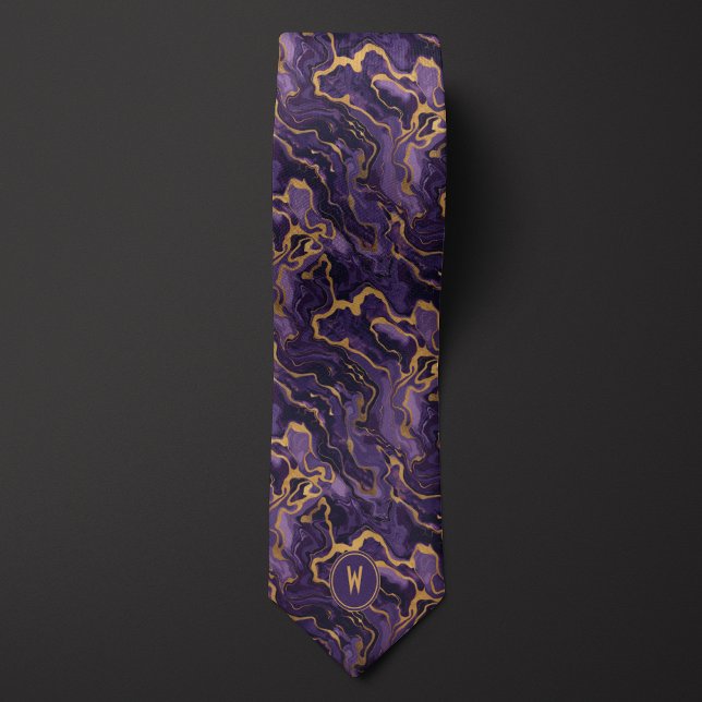 Liquid Purple and Gold Abstract Tie (Creator Uploaded)