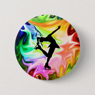 LIQUID RAINBOW & SKATER 6 CM ROUND BADGE