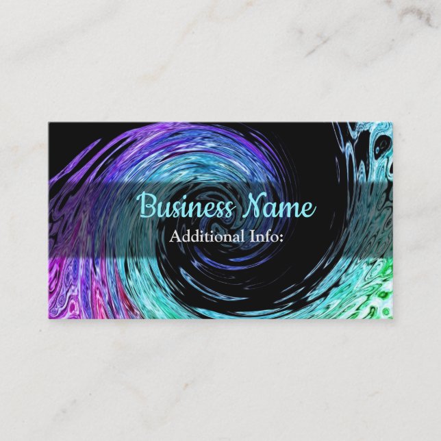 Liquid Rainbow Wave Business Card (Front)