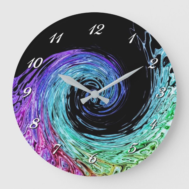 Liquid Rainbow Wave Wall Clock (Front)