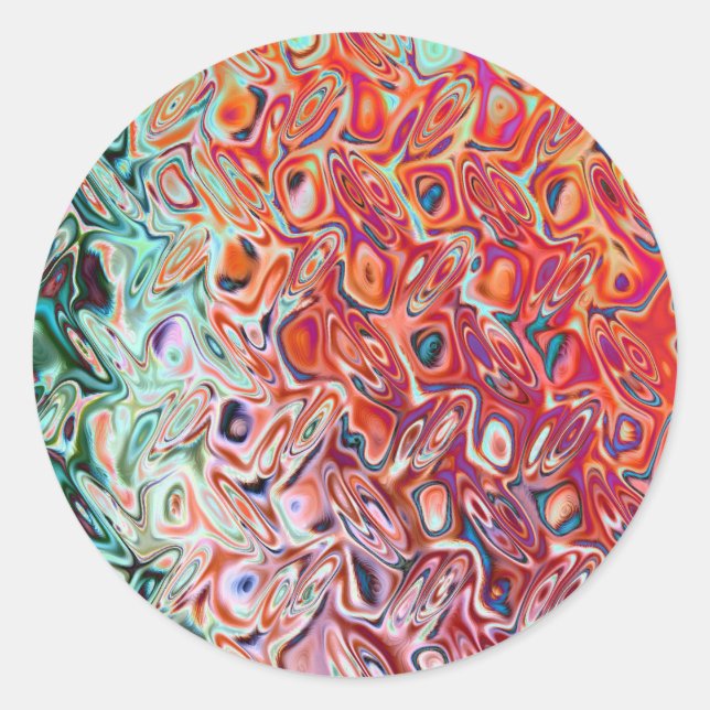 Liquid Red Gel Abstract Classic Round Sticker (Front)