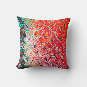 Liquid Red Gel Abstract Cushion