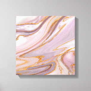 Liquid Rose Marble and gold Canvas Print