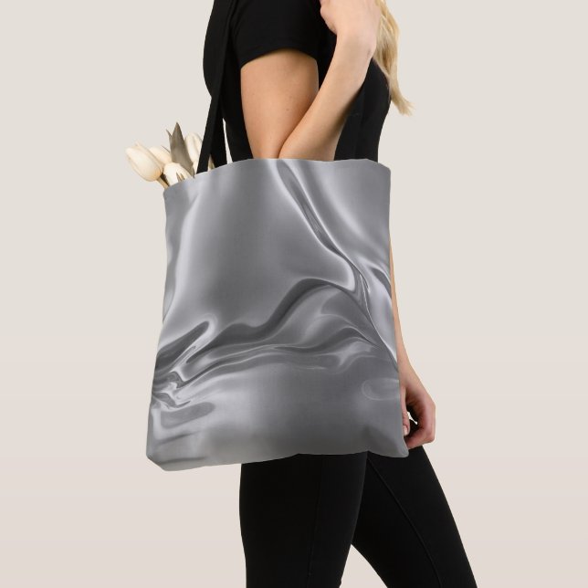Liquid Silver Digital Print Tote Bag (Close Up)