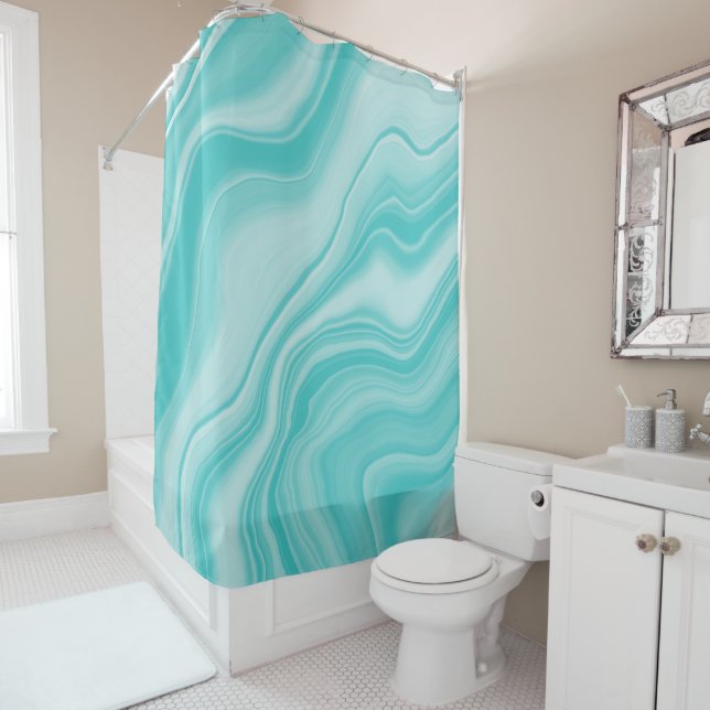 Liquid Soft Turquoise Agate Dream #1 #decor #art  Shower Curtain (In Situ)