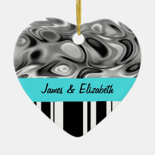 Liquid Stripes Love Ornament (Front)