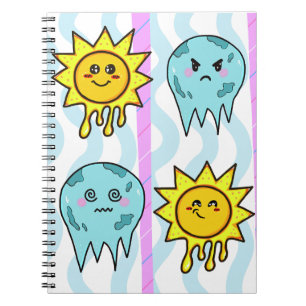 Liquid Sunshine & Frozen Moons Kawaii Notebook