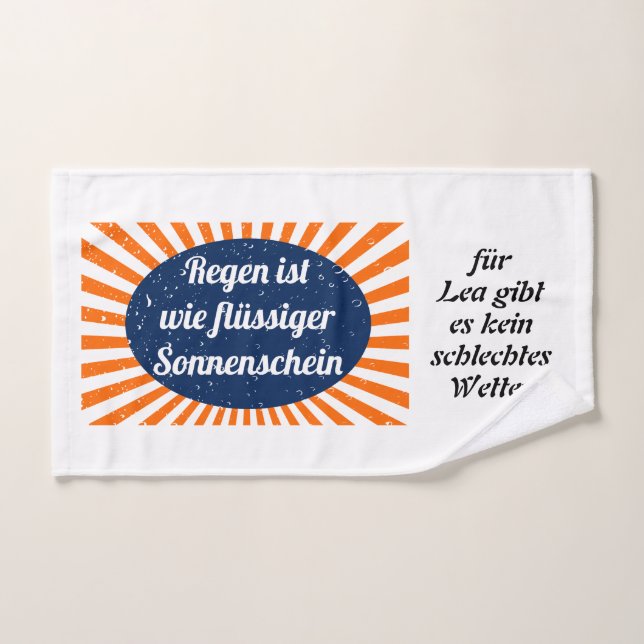 Liquid sunshine with names hand towel (Hand Towel)