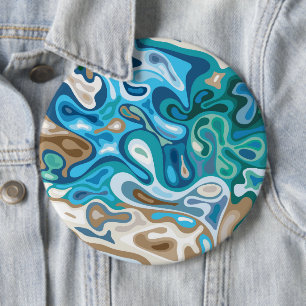 Liquid surface 1 6 cm round badge