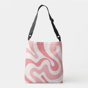 Liquid Swirl Abstract in Soft Pink Crossbody Bag