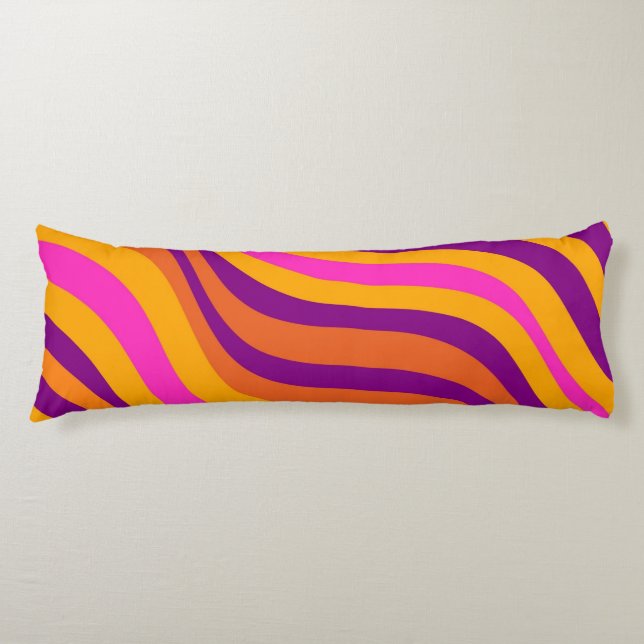 Liquid Swirl Flow Groovy Stripe Y2K Pattern Body Cushion (Front)